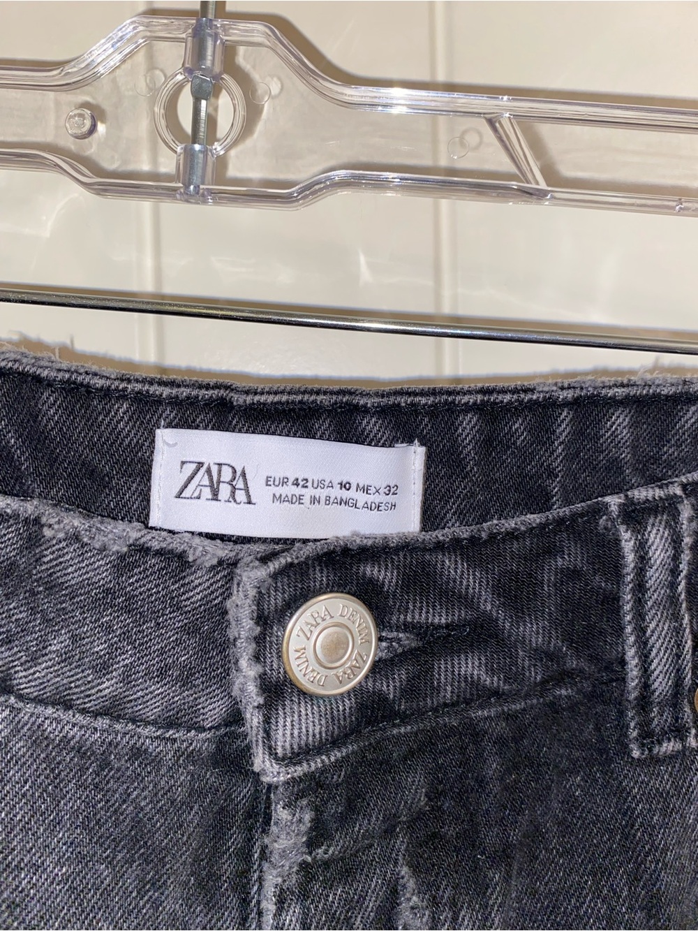 Zara black denim shorts
